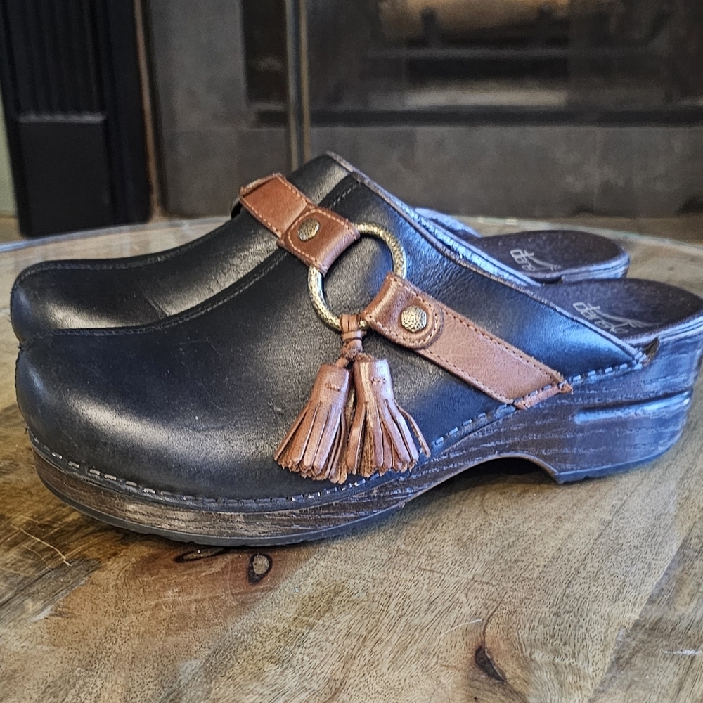 Dansko Black and Brown Women's Clogs